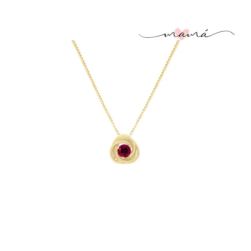 Colgante y Dije Mariza De Oro Amarillo 14 K Rubí