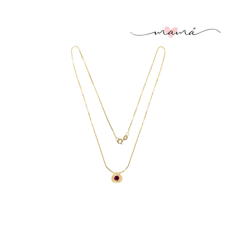 Colgante y Dije Mariza De Oro Amarillo 14 K Rubí - Image 2
