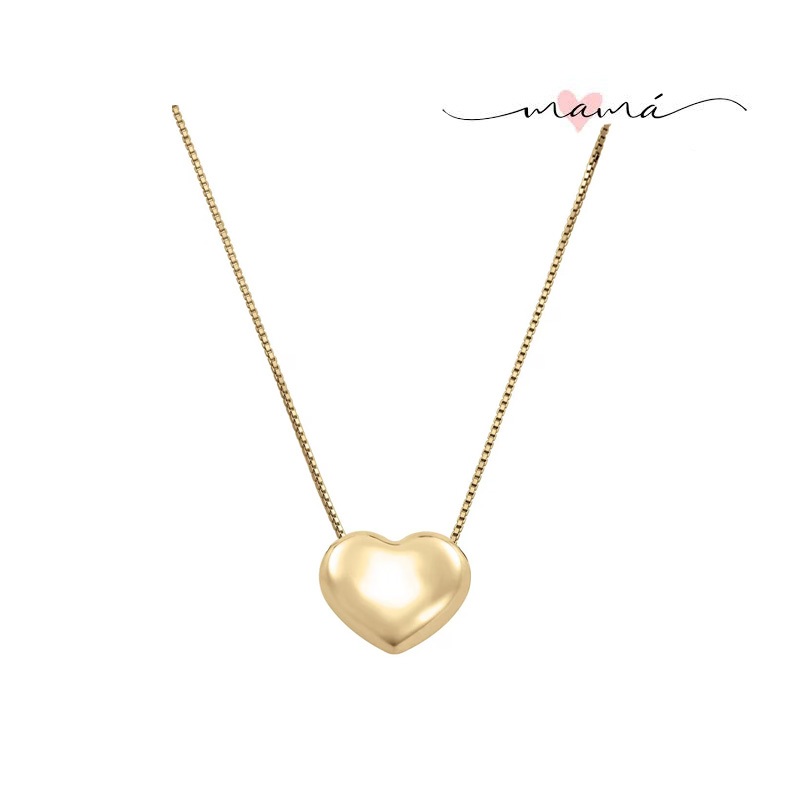 Colgante Con Dije de Corazón de Oro 14 K