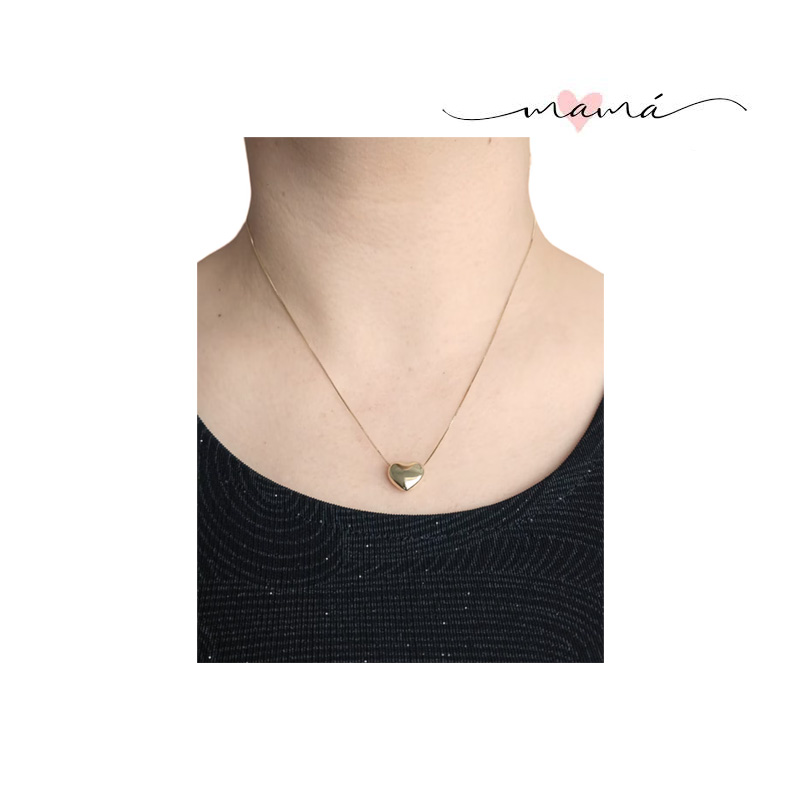 Colgante Con Dije de Corazón de Oro 14 K - Image 2