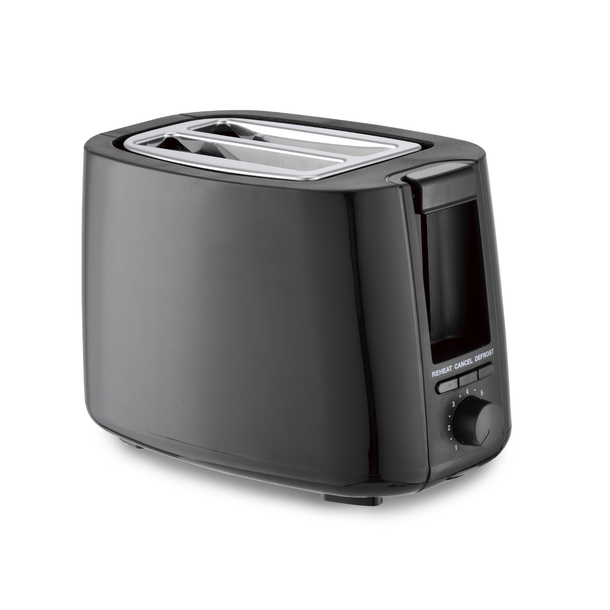Tostador de pan dos rebanadas, negro GUI