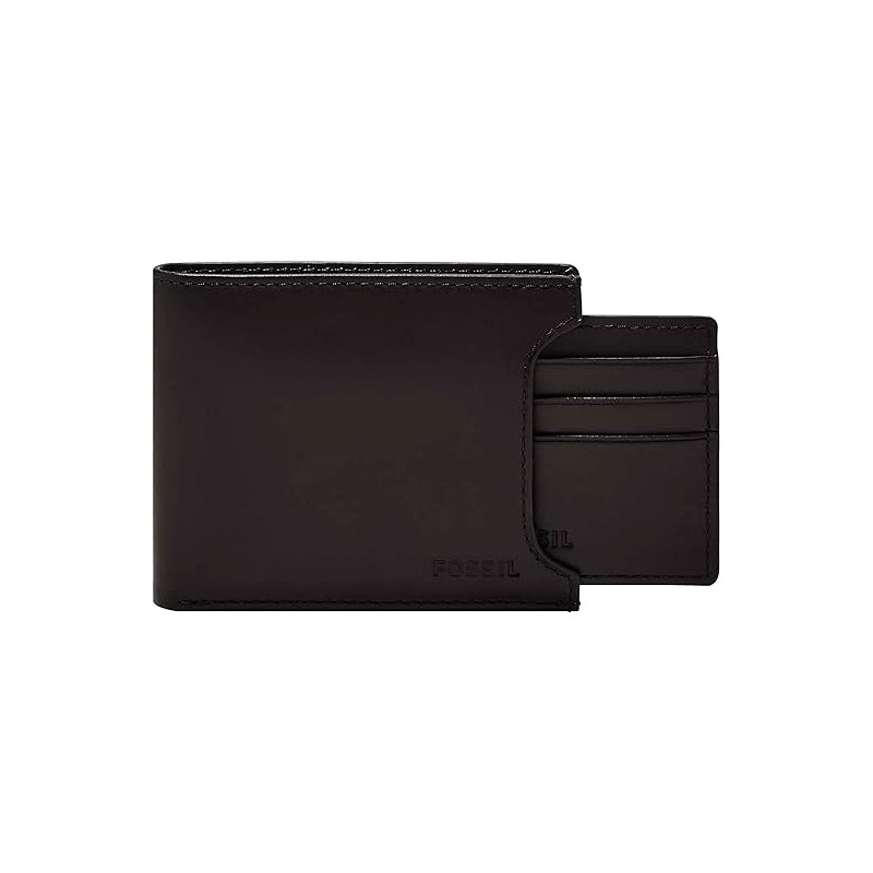 Cartera plegable de piel para hombre 2 en 1 con estuche extraíble para tarjetas