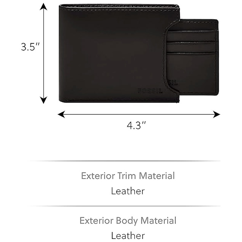 Cartera plegable de piel para hombre 2 en 1 con estuche extraíble para tarjetas - Image 2