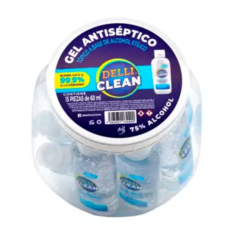 Gel Antibacterial Delli Clean Vitrolero 15 pzas - Image 2