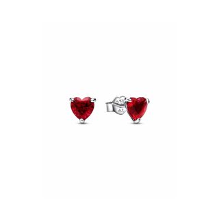 Aretes de aro de corazón Timeless de plata con acabado plateado cristal